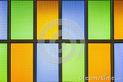 Colorful stain glass windows. Stock Photo