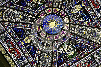 Colorful stained glass Stock Photo