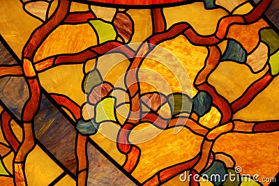 Colorful stained glass ceiling closeup Stock Photo