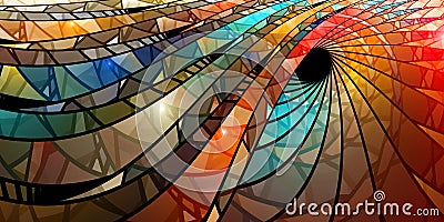 Colorful stained glass spiral Stock Photo