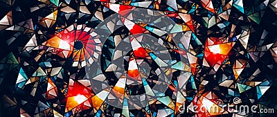 Colorful stained-glass widescreen abstract background Stock Photo