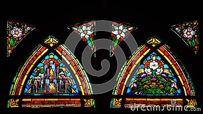 Colorful Stained Glass window Stock Photo