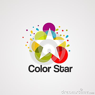 Colorful star with bubble logo vector, icon, element, and template for company Vector Illustration