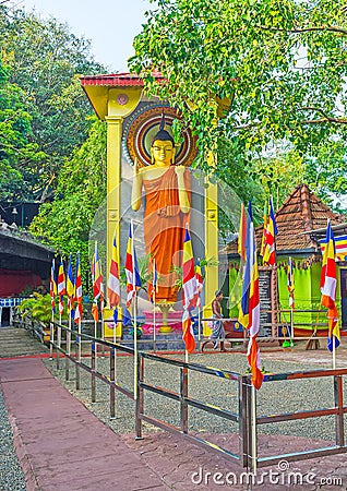 The colorful statue of Lord Buddha Editorial Stock Photo