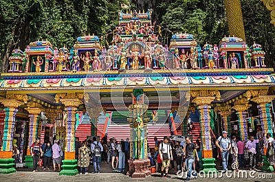 Colorful Statues of various Hindu Gods in Batu cave temple, Malaysia Editorial Stock Photo