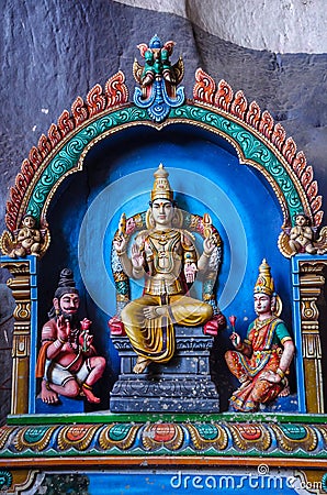 Colorful Statues of various Hindu Gods in Batu cave temple, Malaysia Editorial Stock Photo