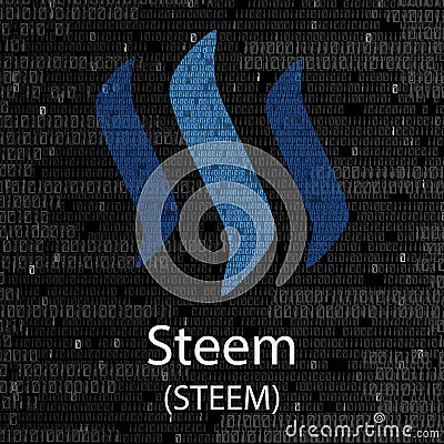 Steem cryptocurrency background Vector Illustration