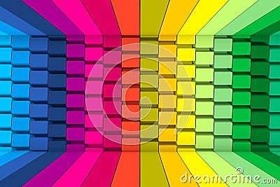 Colorful steps abstract background 3D Cartoon Illustration