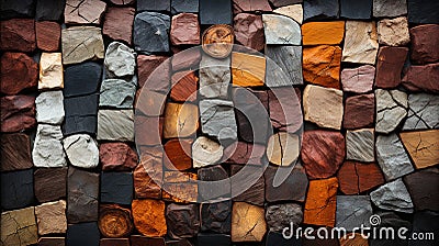 Colorful stone wall texture background. Wallpaper and background for design. Various unique textures and patterns, colorful Stock Photo