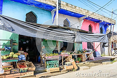 Colorful store in Caribbean town, Livingston, Guatemala Editorial Stock Photo