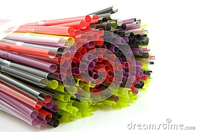 Colorful straws in closeup Stock Photo