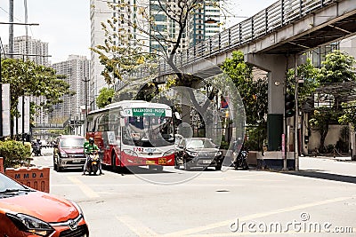 Colorful street views in Pasig, Manila. Editorial Stock Photo