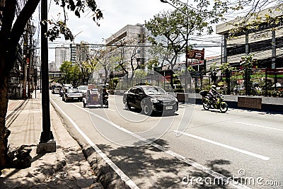 Colorful street views in Pasig, Manila. Editorial Stock Photo