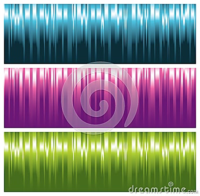 Colorful striped banners Vector Illustration