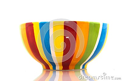 Colorful striped bowl Stock Photo