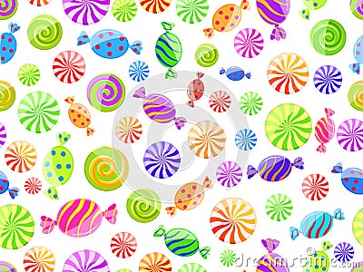 Colorful striped candy seamless pattern Vector Illustration
