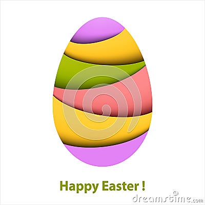 Colorful striped easter egg Vector Illustration