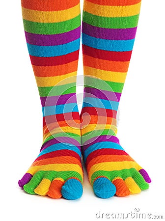 Colorful striped socks Stock Photo