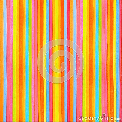 Colorful striped (stripes pattern) background. Vector watercolor backdrop with rainbow texture for any modern design illustration Vector Illustration