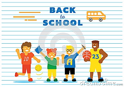 School bus back to school background design Vector Illustration