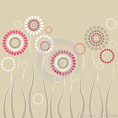 Colorful stylized flowers Vector Illustration