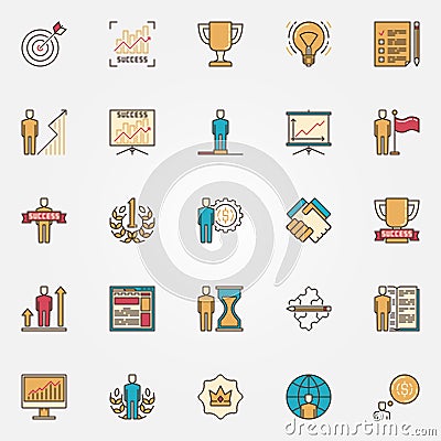 Colorful success icons Vector Illustration