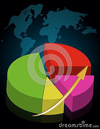 Colorful success pie chart Vector Illustration