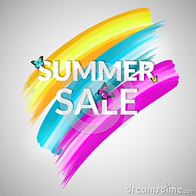 Colorful Summer Sale Banner Vector Illustration