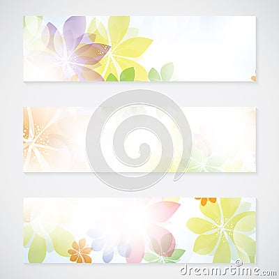 Colorful summer spring background banner with flowers Stock Photo