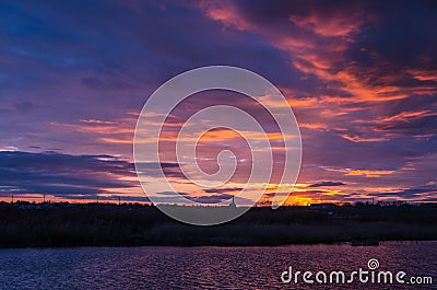 Colorful sunset Stock Photo