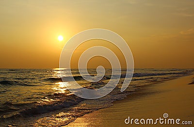 Colorful sunset on the beach Koggala Stock Photo