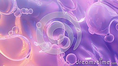 Colorful surface with floating transparent spheres, creating mesmerizing abstract composition with vibrant colors and Stock Photo