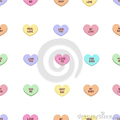 Colorful sweet heart candy. Sweetheart candies Stock Photo