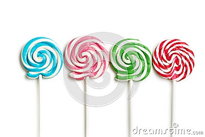 Colorful swirl lollipop Stock Photo