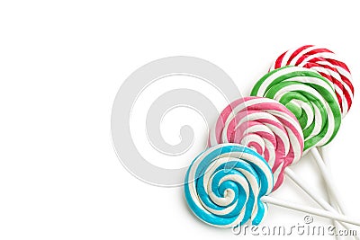 Colorful swirl lollipop Stock Photo