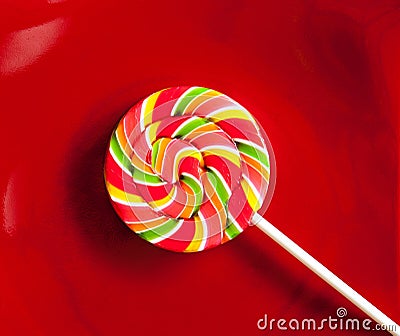 Colorful Swirl Lollipops Stock Photo