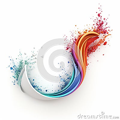 Colorful Swirled Shape: A Graceful And Innovative Logo Design By Serge Marshennikov Stock Photo