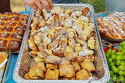 Colorful table with sweets for the wedding Stock Photo