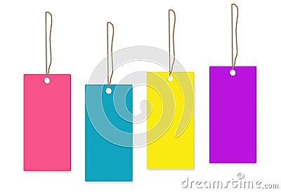 Colorful tag white background Stock Photo