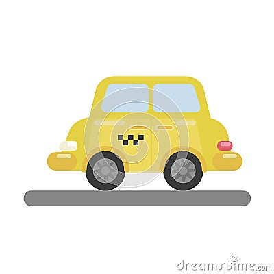 Colorful taxi icon isolated vector illustration. Car clipart. Vector Illustration