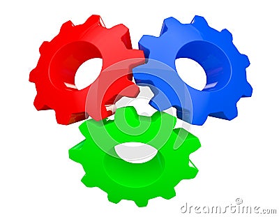 Colorful Teamwork Gears Stock Photo