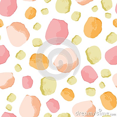 Colorful terrazzo texture vector seamless pattern in pastel colors on white background. Texture of classic italian type Vector Illustration