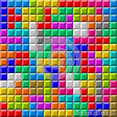 Colorful Tetris board background Vector Illustration