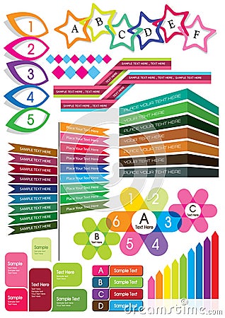 Colorful text box Vector Illustration