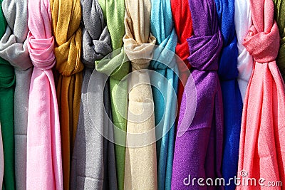 Colorful textiles Stock Photo