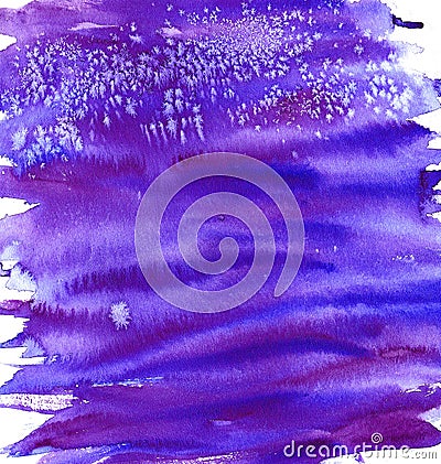 Colorful texture background hand drawn in watercolors of bright purple with blue stripes you can see brush strokes that go beyond Stock Photo