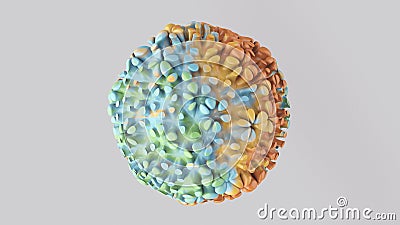 Colorful textured sphere. Astract illustration, 3d render Cartoon Illustration