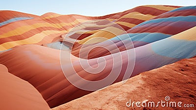 Colorful Textures on Sandy Terrain at Mine Site in Huelva AI Generated Cartoon Illustration