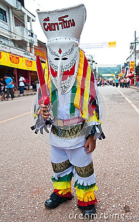 Colorful Thai ghost mask Editorial Stock Photo