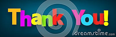 Paper thank you sign. Vector Illustration